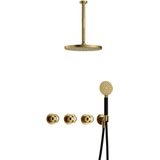 Hotbath - Cobber IBSW70 - Inbouw Doucheset - Geborsteld Messing PVD - Met 2 Stopkranen