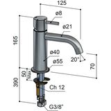 Hotbath Archie AR003 wastafelkraan laag RVS 316 - Geborsteld Gunmetal PVD