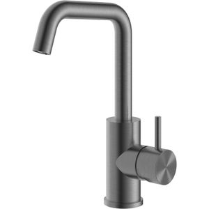 Hotbath Archie Wastafelmengkraan met draaibare uitloop, zonder waste BGP Geborsteld Gunmetal PVD