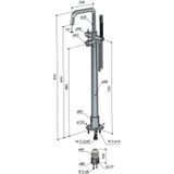 Afbouwdeel hotbath archie vrijstaande badmengkraan draaibare uitloop geborsteld messing pvd