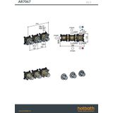 Hotbath Archie AR7067EXTIX afbouwdeel - inbouw douchethermostaat met 2 stopkranen horizontaal/verticaal RVS 316 - Geborsteld Messing PVD