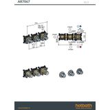 Hotbath Archie AR7067EXTIX afbouwdeel - inbouw douchethermostaat met 2 stopkranen horizontaal/verticaal RVS 316 - Geborsteld Koper PVD