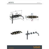 Hotbath Archie AR7072EXT afbouwdeel - inbouw bad thermostaat 2 stopkranen met uitloop RVS316 - Geborsteld Gunmetal PVD