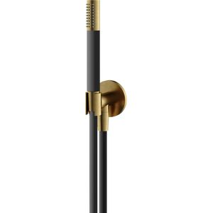 Hotbath Archie Handdouche - Wandsteun - uitlaat - doucheslang 1.5m - voor inbouwkranen - BBP Geborsteld Messing PVD AR430BBP