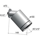 Hotbath Hoofddouche Archie Beam 3 Standen Met Muurbevestiging Geborsteld Messing PVD