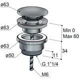 Hotbath Archie AR710 klikplug rond RVS 316 - Geborsteld Messing PVD