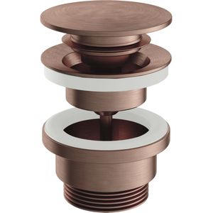 Hotbath Archie AR710 Klikplug Rond RVS 316 - Geborsteld Koper PVD - 8720629191928 - Wastafels - Afvoerpluggen