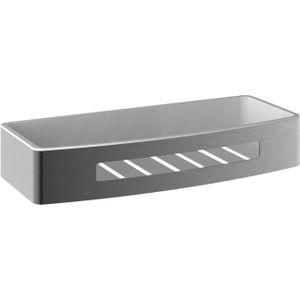 Croydex Aluminium Large Two Tier Corner Basket, Metal, Chrome, 20.5x31x38.5 cm