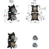 Hotbath Cobber Inbouwdeel - Inbouw thermostaat met 2-weg stop-omstel RVS316 HBCB7009