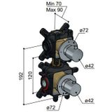 Hotbath Archie AR7009EXT afbouwdeel 2-weg omstel horizontaal/verticaal RVS 316 - Geborsteld Koper PVD