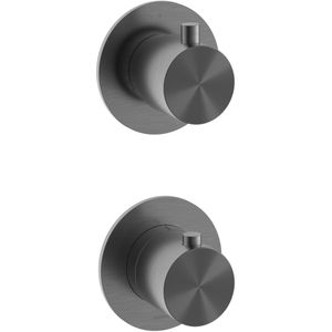 Hotbath Archie Afbouwdeel - 2 functies - omstel - inbouw thermostaat - geborsteld gunmetal PVD AR7009EXTBGP