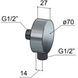 Hotbath Archie AR500 wanduitlaat rond RVS 316 - Geborsteld Messing PVD