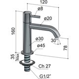 Hotbath Archie Fonteinkraan BCP Geborsteld Koper PVD AR001BCP