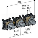 Hotbath Archie IBS33 inbouw doucheset RVS 316 - Geborsteld Koper PVD - Ronde handdouche - 30cm hoofddouche (1,5cm) - Plafondbuis 20cm