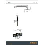 Hotbath Archie inbouw regendouche met staafhanddouche, 30cm hoofddouche extra dun en plafondarm 30cm koper geborsteld PVD