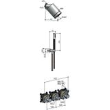 Complete thermostatische douche inbouwset hotbath archie met 2 stopkranen en beam rvs316