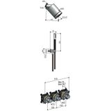 Hotbath Archie IBS73 inbouw doucheset RVS 316 - 10cm hoofddouche - staafhanddouche - Geborsteld Messing PVD