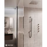 Hotbath Cobber IBS27 thermostatische douche InBouwSet - 3 stopkranen - ronde handdouche - vierkante hoofddouche 38cm - Chroom