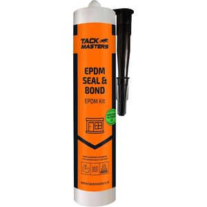 Tackmasters® EPDM Kit - 290ml Koker - Seal & bond ZWART - Kit - EPDM kit - EPDM - Dakfolie - Europees EPDM - Amerikaans EPDM - Lijm - Lijmkit - Constructiekit - MS Polymeren - Kitpistool - Kitspuit