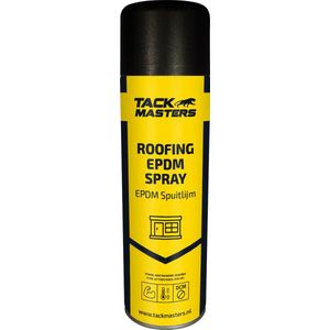 Tackmasters ® Lijmspray - Spuitlijm - Verspuitbare contactlijm - 500ml spuitbus - Roofing spray - EPDM spuitlijm - EPDM lijm - Dakbedekking lijmen - Daklijm