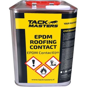 Tackmasters - EPDM contactlijm - 5 Liter Blik - EPDM roofing contact - EPDM - EPDM dak - EPDM folie - Europees EPDM - Amerikaans EPDM - Lijm - Daklijm - Contactlijm - Contactlijm in blik - 3,5 m2 per Liter - 17,5 m2 met 5 Liter - Dubbelzijdig gelijmd