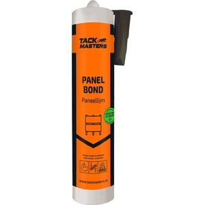 Tackmasters® Panel Bond GRIJS - 290ml Koker - Kit - Lijm - Lijmkit - Paneellijm - Plaat- en Paneelverlijming - Constructielijm - Trespakit - Gevelplaatverlijming - MS Polymeer - Kitpistool - Kitspuit