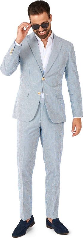 OppoSuits - Daily Seer Sucker - Carnavalskostuum - Lichtgrijs - Polyester