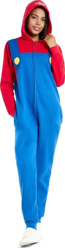 OppoSuits - Mario - Onesie - Rood/Blauw - Katoen/Polyester