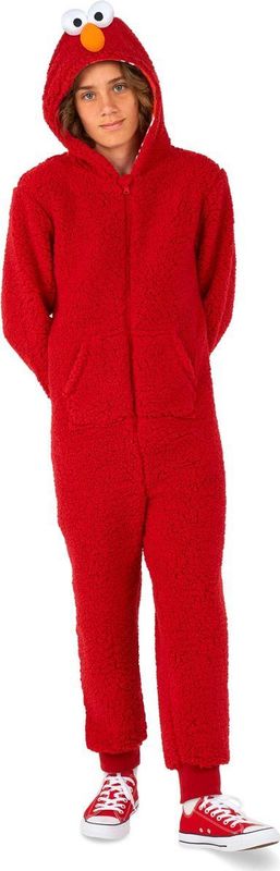 OppoSuits Elmo Onesie voor Jongen - Rood met Capuchon