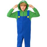 OppoSuits - Luigi Onesie - Groen/Blauw - Katoen/Polyester