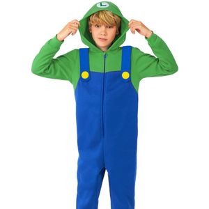 OppoSuits - Luigi Onesie - Groen/Blauw - Katoen/Polyester