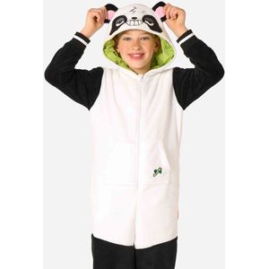 OppoSuits Panda Onesie Kids - Panda Fleece Jumpsuit - Carnavalskleding - Dieren Verkleedpak Voor Kinderen - Zwart/Wit - Maat: L - EU134/140 - 10-12 Jaar