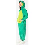 OppoSuits - Dino Onesie - Dinosaurus Fleece Jumpsuit - Carnavalskleding - Groen