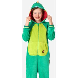 OppoSuits - Dino-onesie - Groen - Fleece - Capuchon met Dino-gezicht