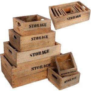 Houten Storage kratten - Fruit kist - Bier krat - plantenbaken - bloembak voor binnen - Hout In Stijl