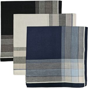 Fako Fashion® - Heren Zakdoeken - Zakdoek - 100% Katoen - 40x40cm - Serie 8 - 3 Stuks
