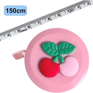 Rolmaat Cartoon - Meetlint Lichaam - Lichaam Meter - Meetband - Klussen Meetlint - Lintmeter - Hobby Meetlint - Uittrekbaar - 150cm - Roze - Kersen Rood/Roze
