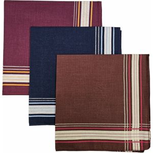 Fako Fashion® - Heren Zakdoeken - Zakdoek - 100% Katoen - 40x40cm - Serie 2 - 3 Stuks
