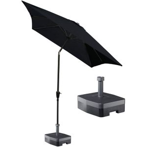 Kopu® rechthoekige parasol Bilbao 150x250 cm met voet - Black