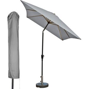 Kopu® Bilbao Parasolset Rechthoekig 150x250 cm met Hoes - Lichtgrijs