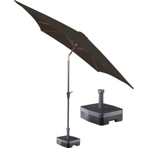 Kopu® vierkante parasol Malaga 200x200 cm met voet - Antraciet
