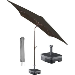 Kopu® vierkante parasol Malaga 200x200 cm met hoes en voet - Antraciet