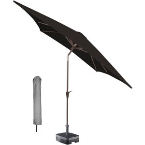 Kopu® Malaga Parasolset Vierkant 200x200 cm met Hoes - Zwart