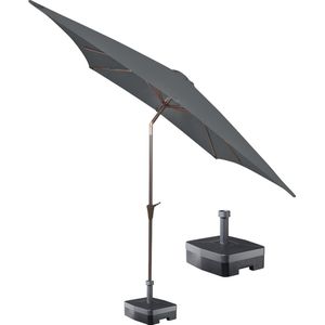 Kopu® vierkante parasol Malaga 200x200 cm met voet - Grey
