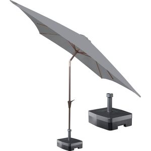 Kopu® vierkante parasol Malaga 200x200 cm met voet - Light Grey