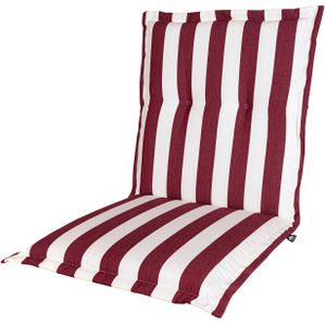 Kopu® Mila Bordeaux - Comfortabel Tuinkussen met Lage Rug - Rood/Wit