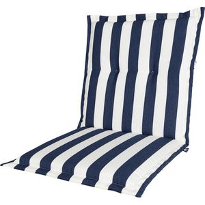 Kopu® Mila Navy - Comfortabel Tuinkussen met Lage Rug - Blauw|Wit