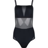 Body met tule Sheer & Sexy MAGIC BODYFASHION. Polyamide materiaal. Maten XXL. Zwart kleur