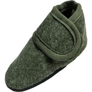 BabySteps - Babyslofjes - Effen Groen - Leren - Suède Zolen