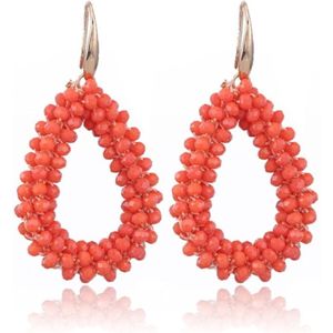 Cilla Jewels - Oorbellen - Ovaal - Goudkleurig - Met Kristallen - 5.5 x 2.8cm